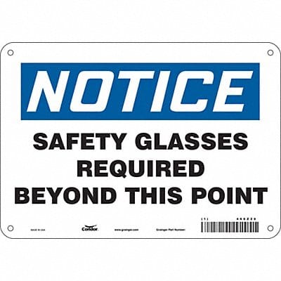 J7003 Safety Sign 7 inx10 in Polyethylene