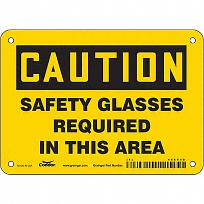 Safety Sign 5 in x 7 in Aluminum