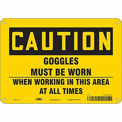 Safety Sign 7 in x 10 in Polyethylene