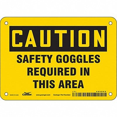 Safety Sign 5 in x 7 in Aluminum