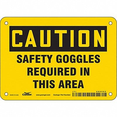 Safety Sign 5 in x 7 in Polyethylene