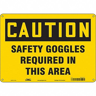 Safety Sign 10 inx14 in Polyethylene