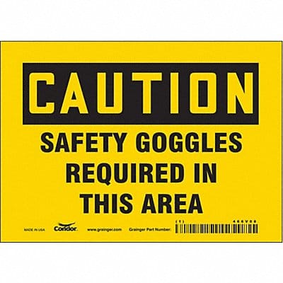 Safety Sign 5 in x 7 in Vinyl