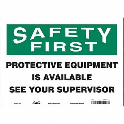 Safety Sign 10 inx14 in Vinyl