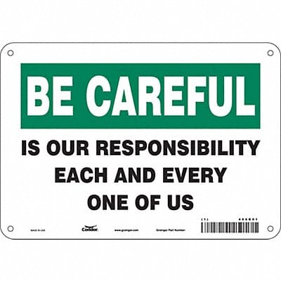 Safety Sign 7 inx10 in Polyethylene