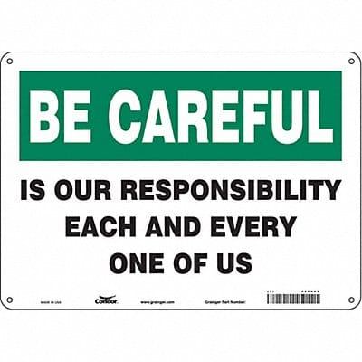 Safety Sign 10 inx14 in Polyethylene