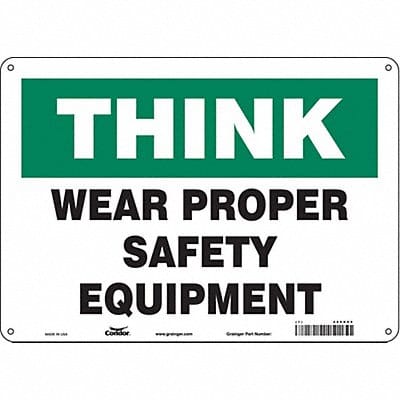 Safety Sign 10 inx14 in Polyethylene