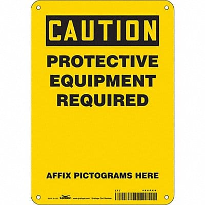 Safety Sign 10 in x 7 in Polyethylene