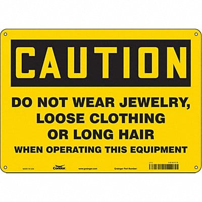 Safety Sign 10 in x 14 in Aluminum