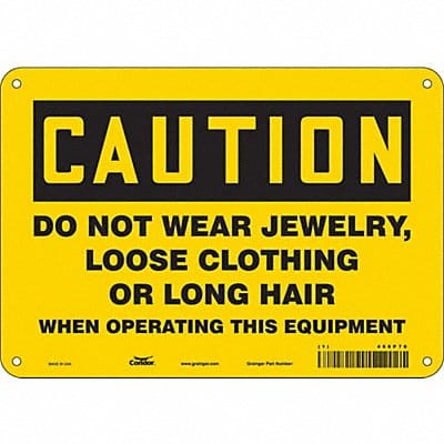 Safety Sign 7 in x 10 in Polyethylene