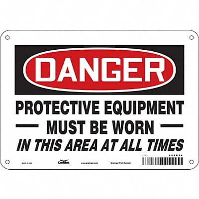 Safety Sign 7 in x 10 in Polyethylene