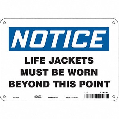 Safety Sign 7 inx10 in Polyethylene