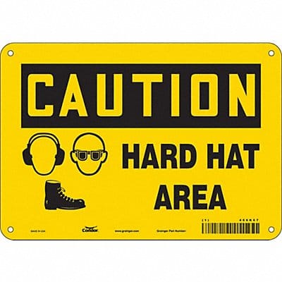 Safety Sign 7 in x 10 in Aluminum