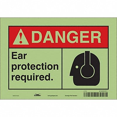 Safety Sign 7 in x 10 in Glow Vinyl