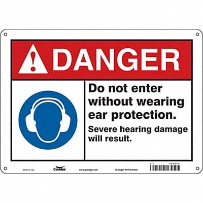 Safety Sign 10 in x 14 in Polyethylene