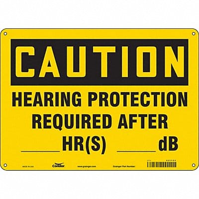 Safety Sign 10 inx14 in Polyethylene