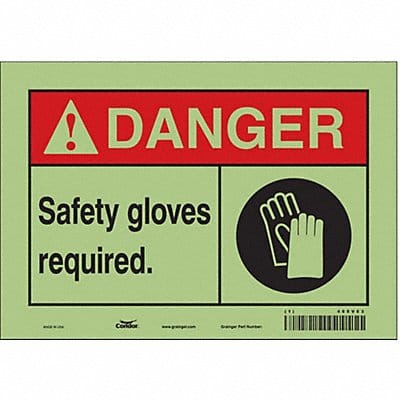 Safety Sign 7 in x 10 in Glow Vinyl