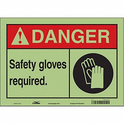 Safety Sign 10 in x 14 in Glow Vinyl