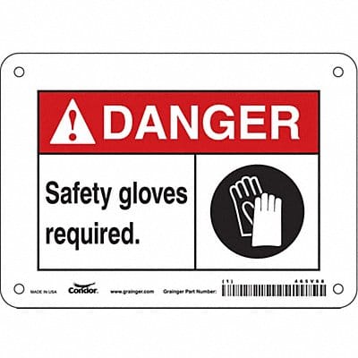 Safety Sign 5 in x 7 in Polyethylene