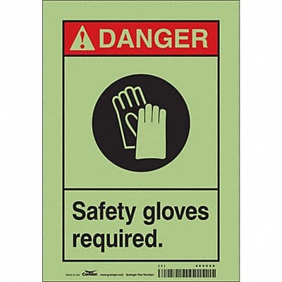 K0621 Safety Sign 10 in x 7 in Glow Vinyl