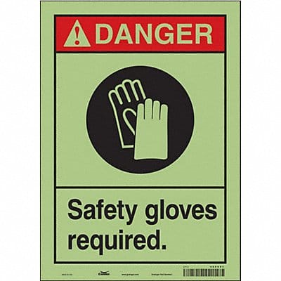 K0621 Safety Sign 14 in x 10 in Glow Vinyl