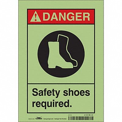 Safety Sign 10 in x 7 in Glow Vinyl