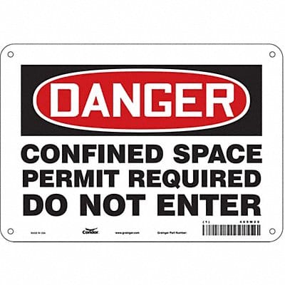 Safety Sign 7 inx10 in Polyethylene