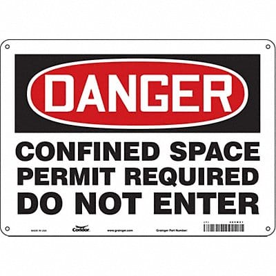 Safety Sign 10 inx14 in Polyethylene