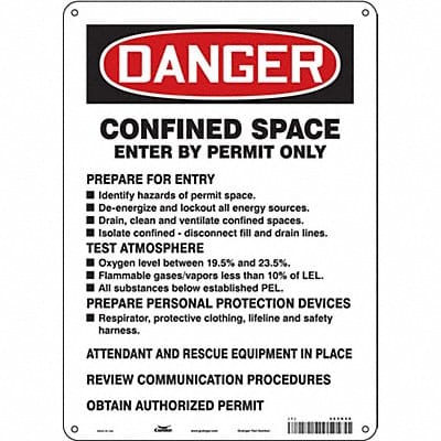 Safety Sign 14 in x 10 in Polyethylene