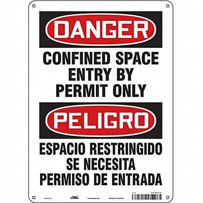 Safety Sign 14 inx10 in Polyethylene