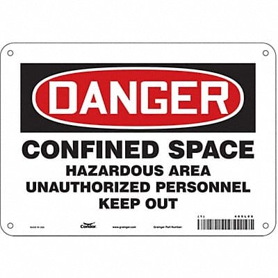 Safety Sign 7 in x 10 in Polyethylene