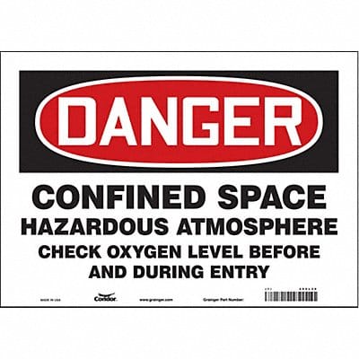 J6918 Safety Sign 10 in x 14 in Vinyl