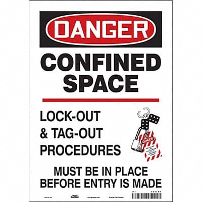 J8749 Safety Sign 14 inx10 in Vinyl