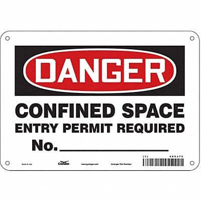 Safety Sign 7 in x 10 in Polyethylene