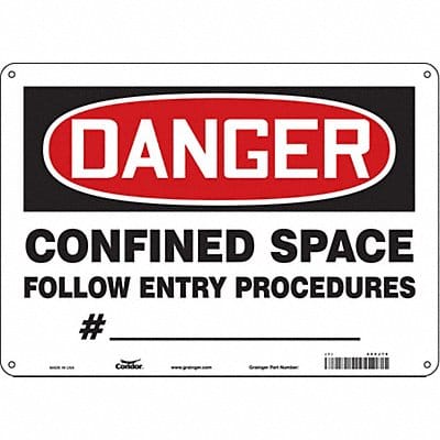 Safety Sign 10 in x 14 in Polyethylene