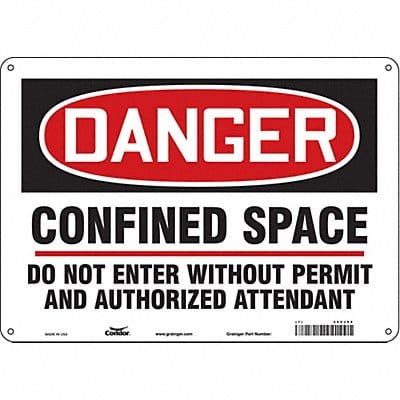 Safety Sign 10 inx14 in Polyethylene