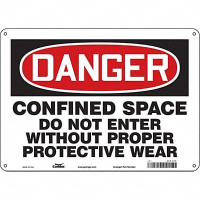 Safety Sign 10 in x 14 in Aluminum