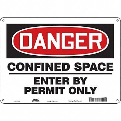 J6916 Safety Sign 10 inx14 in Polyethylene