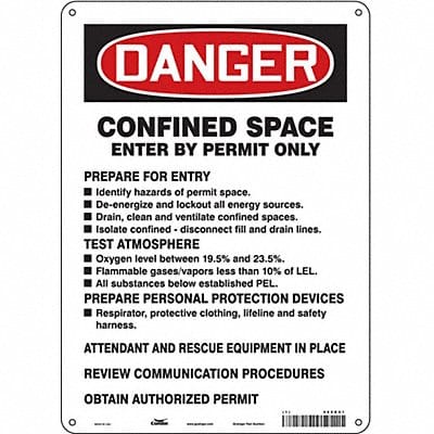 Safety Sign 14 inx10 in Aluminum