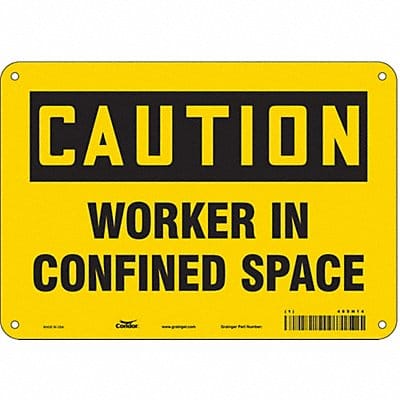 J8713 Safety Sign 7 in x 10 in Aluminum