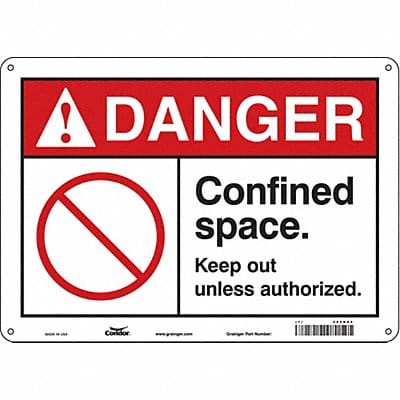 Safety Sign 10 in x 14 in Polyethylene