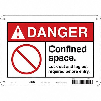 J8724 Safety Sign 7 in x 10 in Aluminum