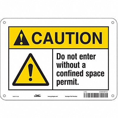 Safety Sign 7 in x 10 in Polyethylene