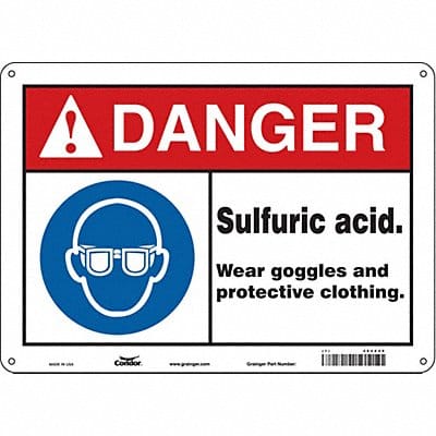 Safety Sign 10 in x 14 in Aluminum