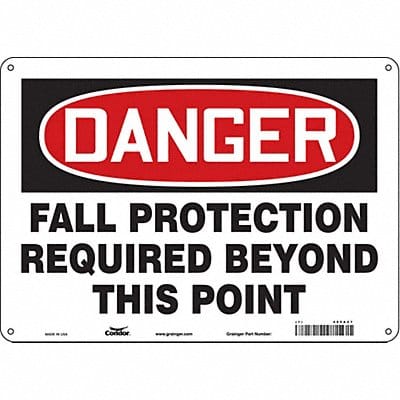 J7712 Safety Sign 10 inx14 in Polyethylene