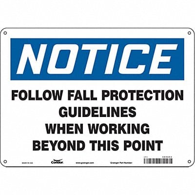 Safety Sign 10 in x 14 in Polyethylene