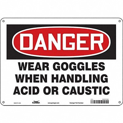 Safety Sign 10 in x 14 in Aluminum