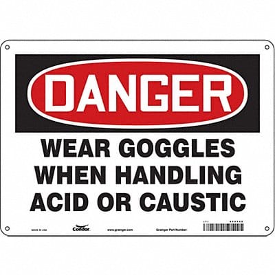 Safety Sign 10 in x 14 in Polyethylene