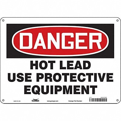 Safety Sign 10 in x 14 in Polyethylene