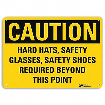 Caution Sign 7 in x 10 in Aluminum